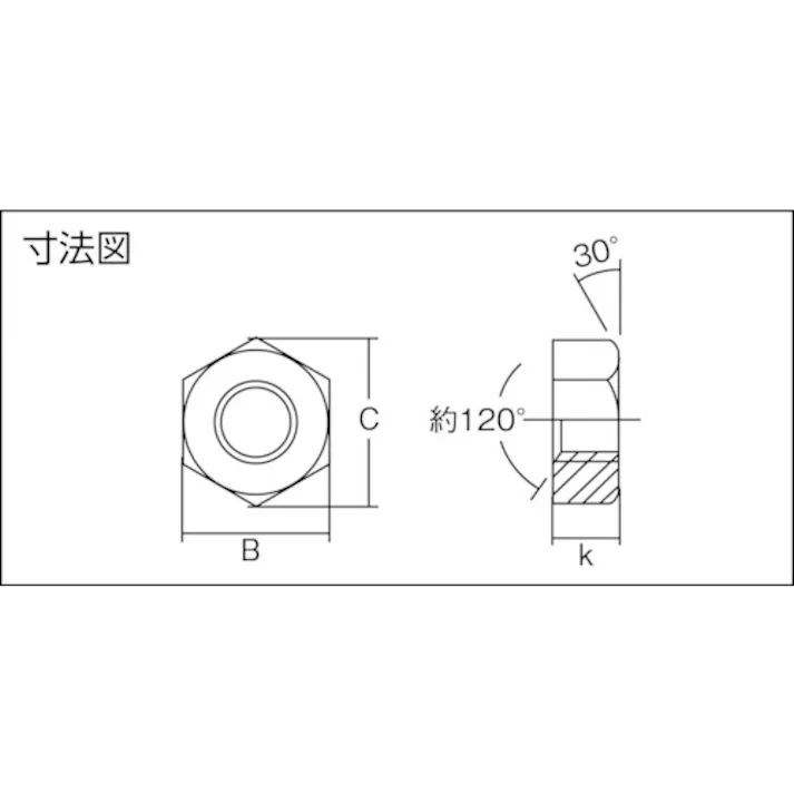 【CAINZ-DASH】トラスコ中山 六角ナット1種 三価白 M6×1.0 70個入 B724-0006【別送品】