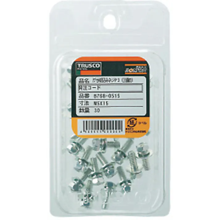 【CAINZ-DASH】トラスコ中山 十字穴付アプセット組込 P=3 三価白 M8×16 10本入 /(+)アプセットボルト ばね座金+JISワッシャー付き B768-0816【別送品】