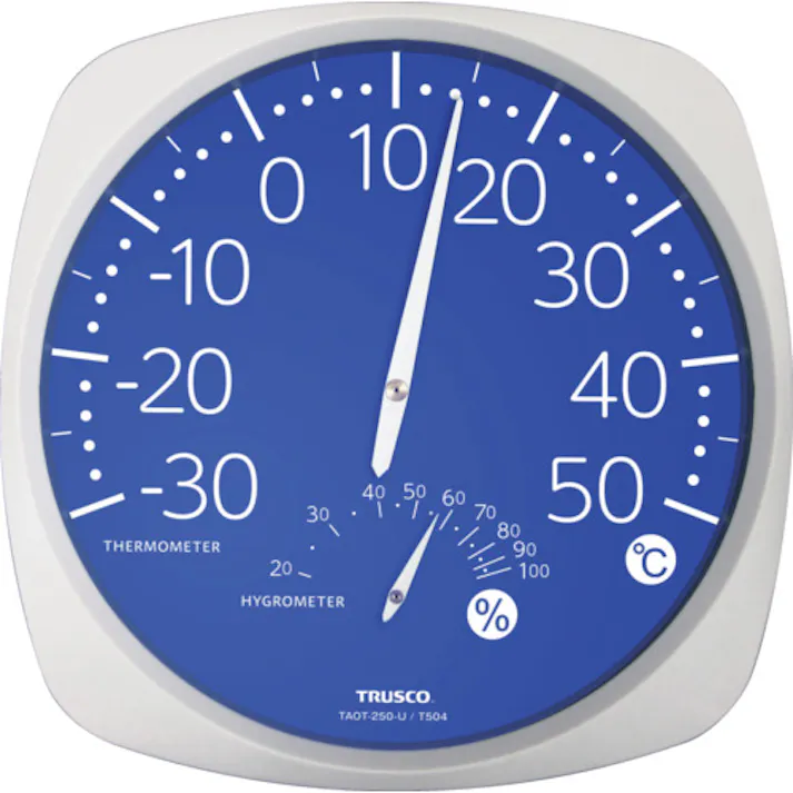 【CAINZ-DASH】トラスコ中山 大型アナログ温湿度計 TAOT-250-U【別送品】