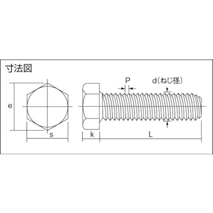 【CAINZ-DASH】トラスコ中山 六角ボルト　三価白　全ネジ　Ｍ８×２５　１２本入 B722-0825【別送品】