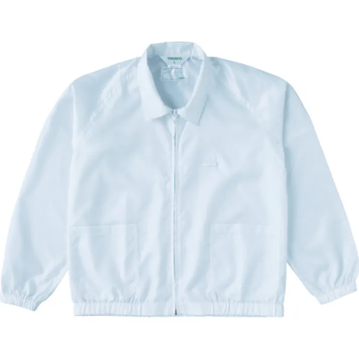 【CAINZ-DASH】トラスコ中山 制電糸グリッド仕様ジャケット(衿付) ホワイト LL TCLGJ-W-LL【別送品】