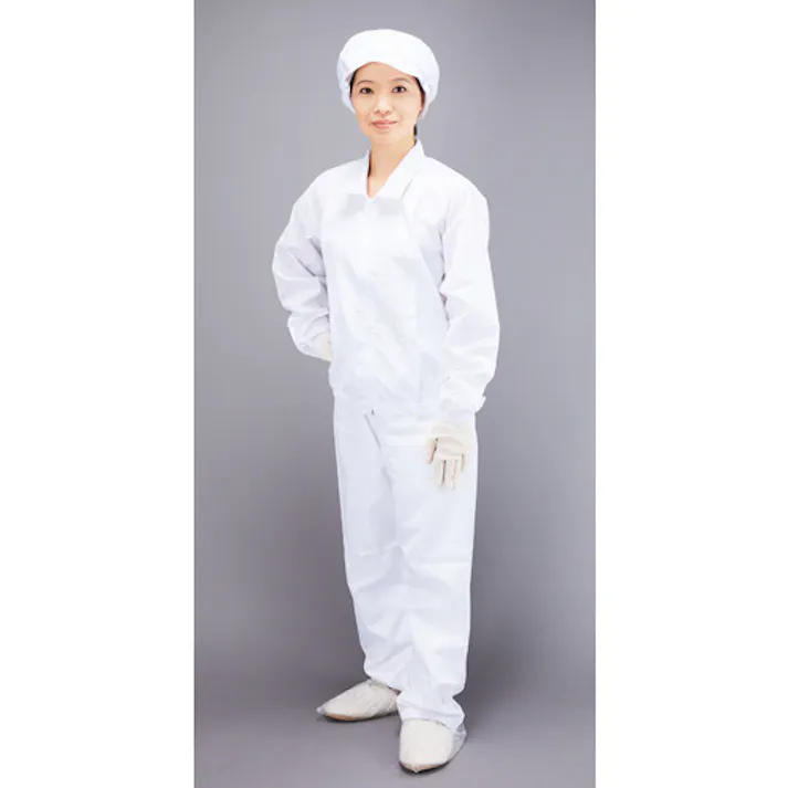 【CAINZ-DASH】トラスコ中山 制電糸グリッド仕様ジャケット(衿付) ホワイト M TCLGJ-W-M【別送品】