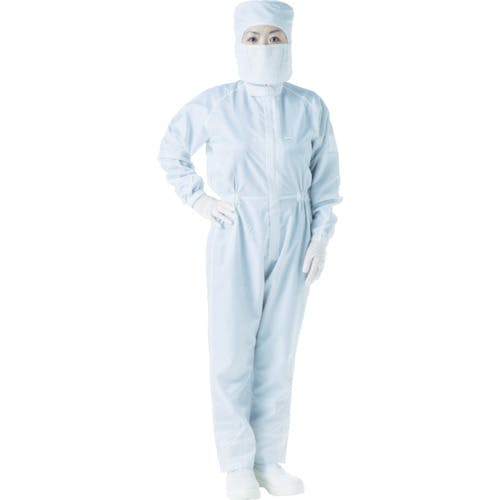【CAINZ-DASH】トラスコ中山 制電糸グリッド仕様フード付つなぎ服　ブルー　３Ｌ TCOGF-B-3L【別送品】