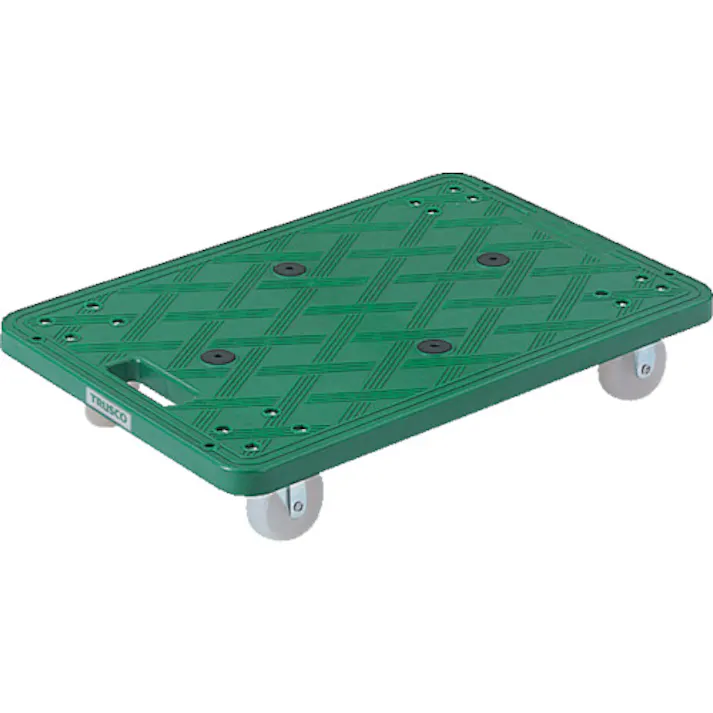 【CAINZ-DASH】トラスコ中山 樹脂製平台車 ルートバン 370X500 グリーン MP-500【別送品】