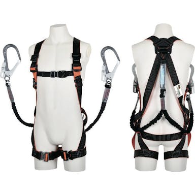 【CAINZ-DASH】トラスコ中山 フルハーネス　伸縮性ランヤード２本セット　サイズＭ【別送品】