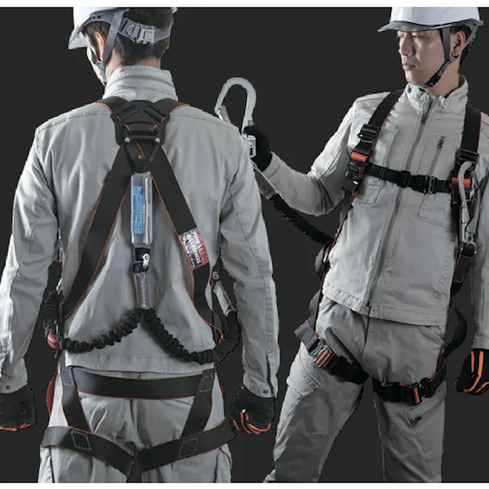 【CAINZ-DASH】トラスコ中山 フルハーネス 伸縮性ランヤード2本セット サイズL TFHWR-L【別送品】