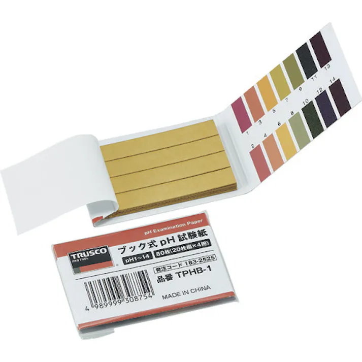 【CAINZ-DASH】トラスコ中山 ブック式pH試験紙 pH1~14 20枚綴X4冊 TPHB-1【別送品】