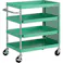 【CAINZ-DASH】トラスコ中山 ツールワゴン フェニックスワゴン 抗菌 省音 750X500 スライド2段 側面パネル付 ヤンググリーン PEW-972M2PL-YG【別送品】