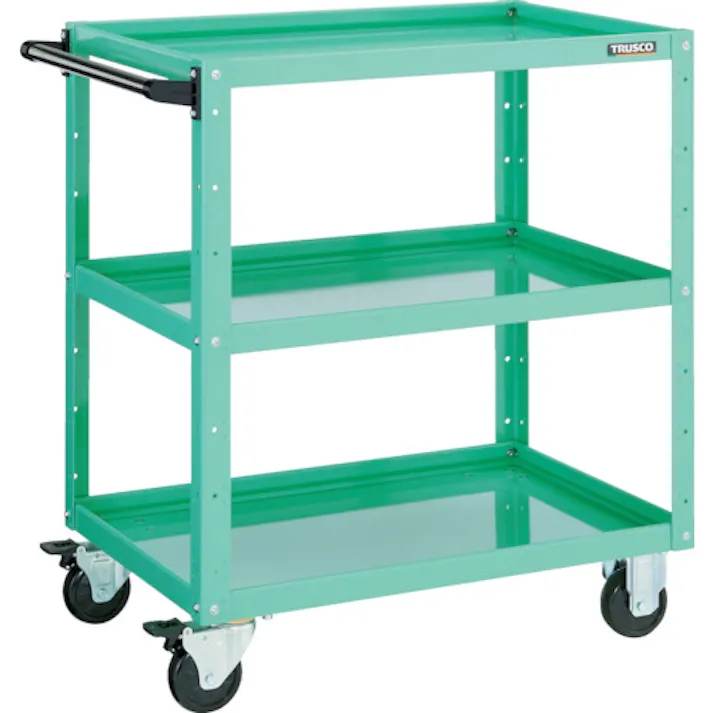 【CAINZ-DASH】トラスコ中山 ツールワゴン イーグルワゴン 600X400XH740 3段 ヤンググリーン EGW-763-YG【別送品】