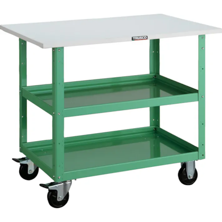 【CAINZ-DASH】トラスコ中山 ツールワゴン イーグルワゴン 750X500XH740 天板付 ヤンググリーン EGW-772T-YG【別送品】