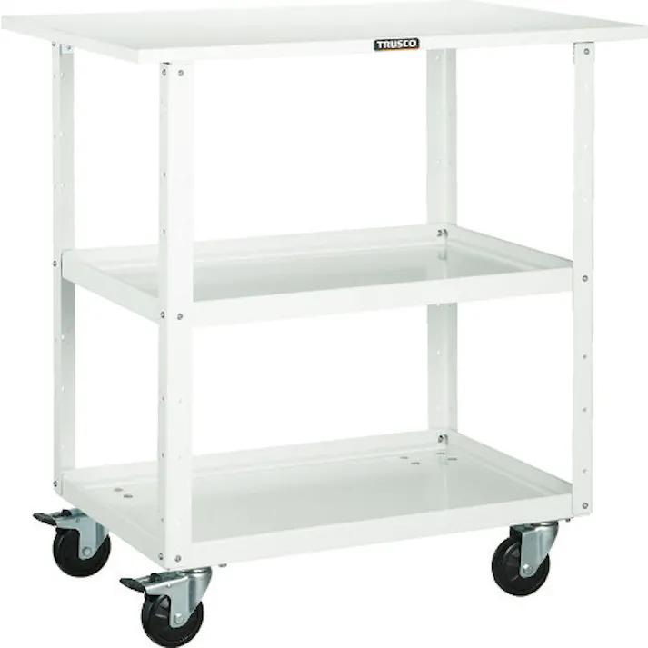 【CAINZ-DASH】トラスコ中山 ツールワゴン イーグルワゴン 600×400×H750 天板付 4輪自在 ヤンググリーン EGW-762TJ-YG【別送品】