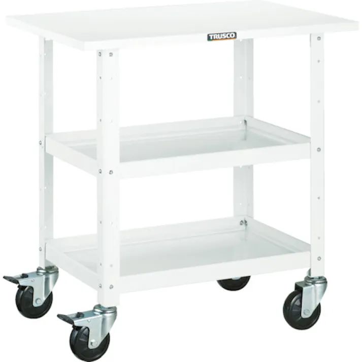 【CAINZ-DASH】トラスコ中山 ツールワゴン バーディワゴン 750X500 天板付 ヤンググリーン BDW-972T-YG【別送品】