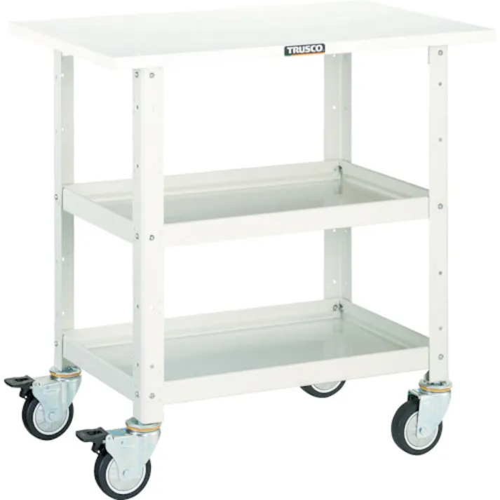 【CAINZ-DASH】トラスコ中山 ツールワゴン バーディワゴン 600X400 天板付 ウレタン車輪 ヤンググリーン BDW-762TU-YG【別送品】