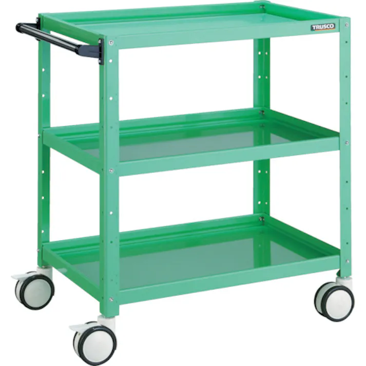 【CAINZ-DASH】トラスコ中山 ツールワゴン バーディワゴン 750×500×H740 ウレタン双輪 ヤンググリーン BDW-773D-YG【別送品】