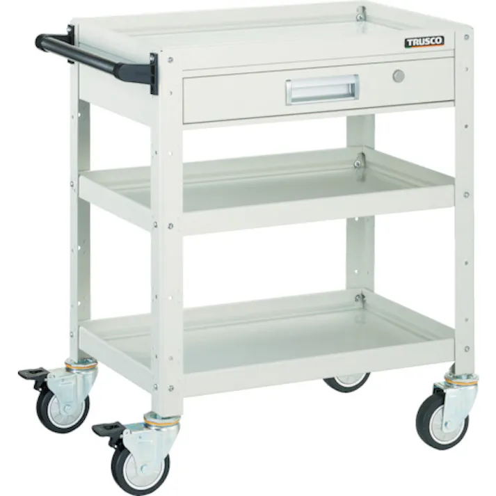 【CAINZ-DASH】トラスコ中山 ツールワゴン バーディワゴン 600×400 引出付 ウレタン車輪 ヤンググリーン BDW-763VU-YG【別送品】