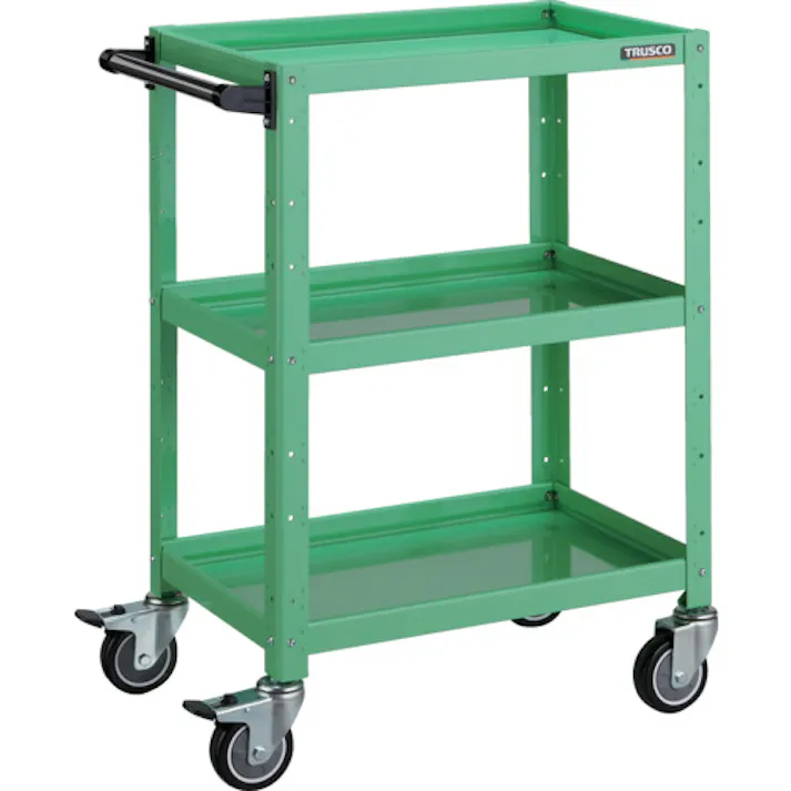 【CAINZ-DASH】トラスコ中山 ツールワゴン バーディワゴン 600X400XH880 ウレタン車輪 ヤンググリーン BDW-963U-YG【別送品】