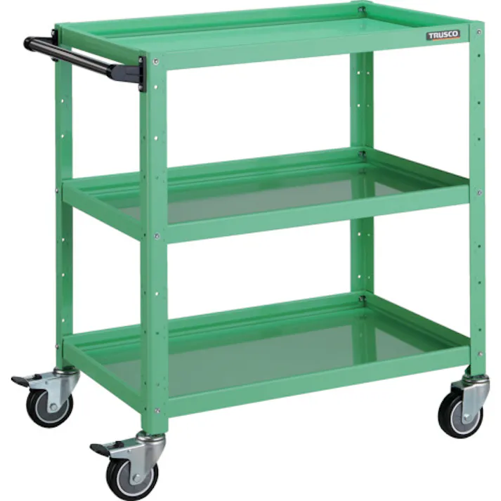 【CAINZ-DASH】トラスコ中山 ツールワゴン バーディワゴン 750X500XH880 ウレタン車輪 ヤンググリーン BDW-973U-YG【別送品】