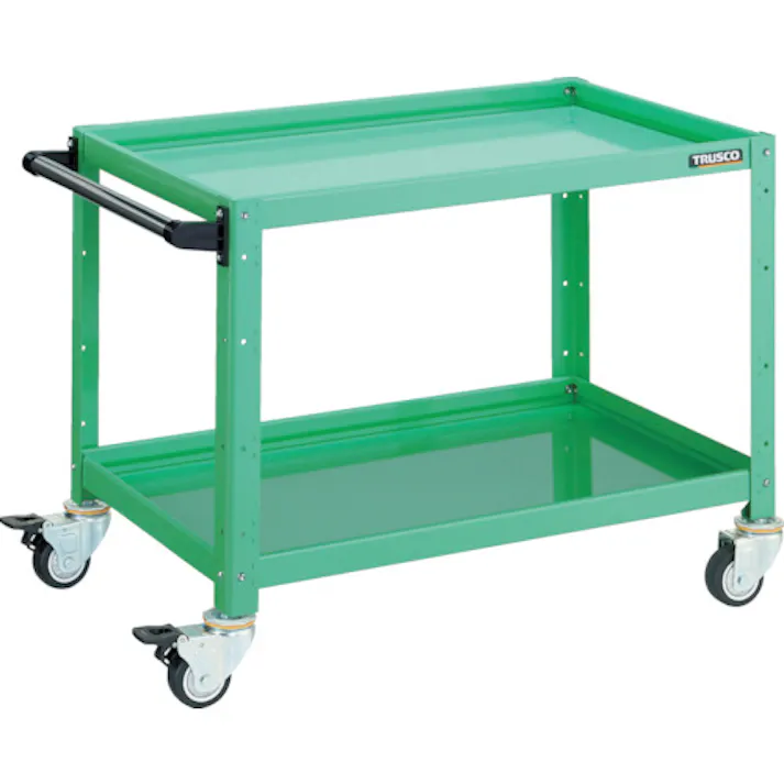 【CAINZ-DASH】トラスコ中山 ツールワゴン バーディワゴン 750X500XH600 2段 ヤンググリーン BDW-672-YG【別送品】