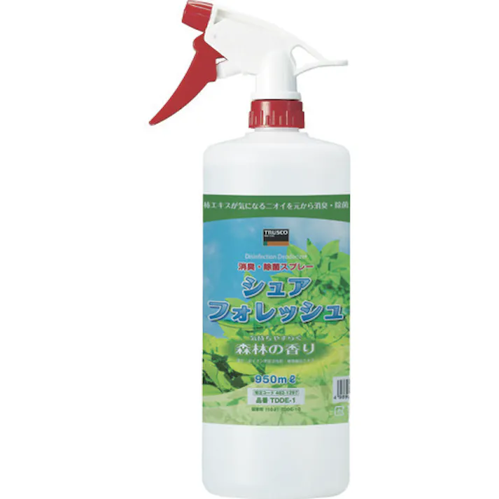 【CAINZ-DASH】トラスコ中山 除菌・消臭剤シュアフォレッシュ スプレータイプ 950ML TDDE-1【別送品】