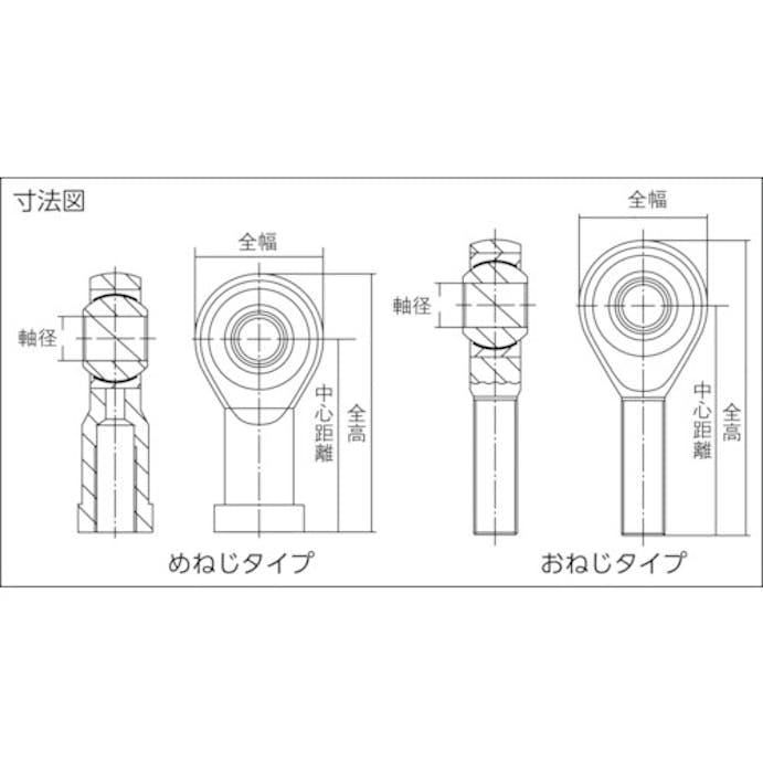 【CAINZ-DASH】トラスコ中山 ロッドエンド　無給油式　メネジ８ｍｍ　（２個入） CHSL8【別送品】