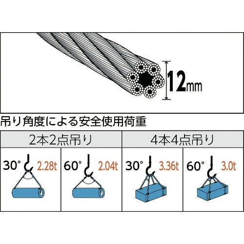 CAINZ-DASH】トラスコ中山 玉掛けワイヤーロープ 段落し