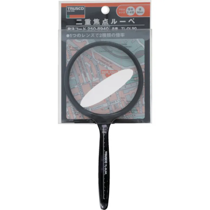 【CAINZ-DASH】トラスコ中山 二重焦点ルーペ レンズ径Φ90 倍率2倍/4倍 TL-DL90【別送品】