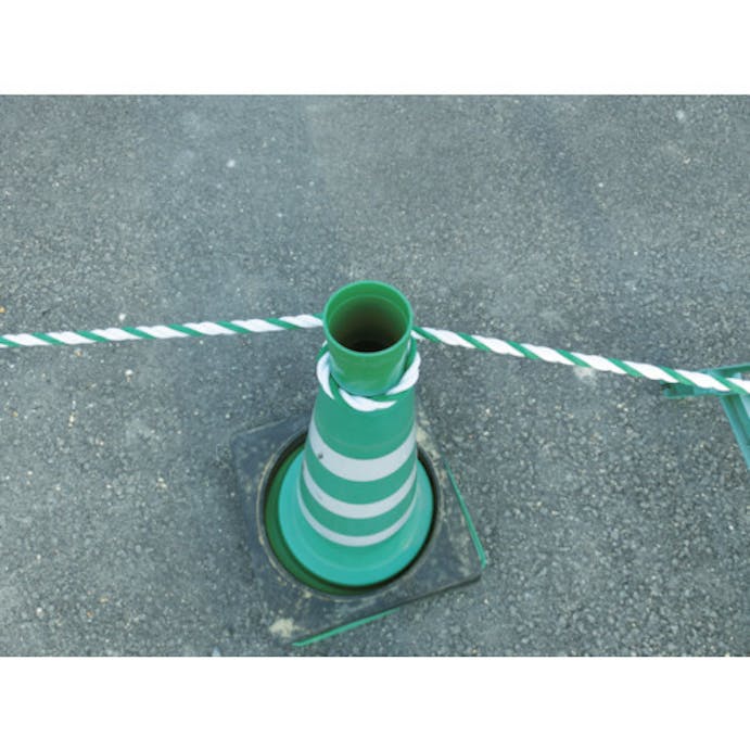 【CAINZ-DASH】トラスコ中山 標識ロープ　３つ打　７．５ｍｍ×５０ｍ　白・緑 R-950WGN【別送品】