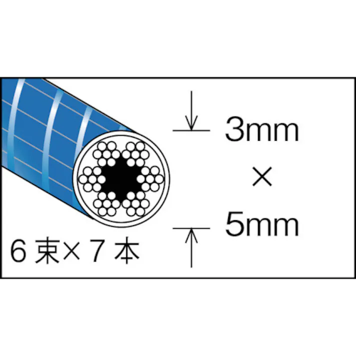 【CAINZ-DASH】トラスコ中山 メッキ付ワイヤロープ PVC被覆タイプ Φ3(5)mmX100m CWP-3S100【別送品】