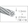 【CAINZ-DASH】トラスコ中山 ステンレスワイヤロープ ナイロン被覆 Φ1.5(2.0)mmX30 CWC-15S30【別送品】