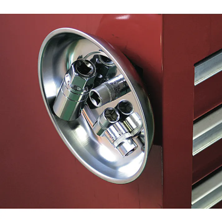 【CAINZ-DASH】トラスコ中山 丸形マグネットトレー 波型底 Φ150XH40 TRMT-150W【別送品】