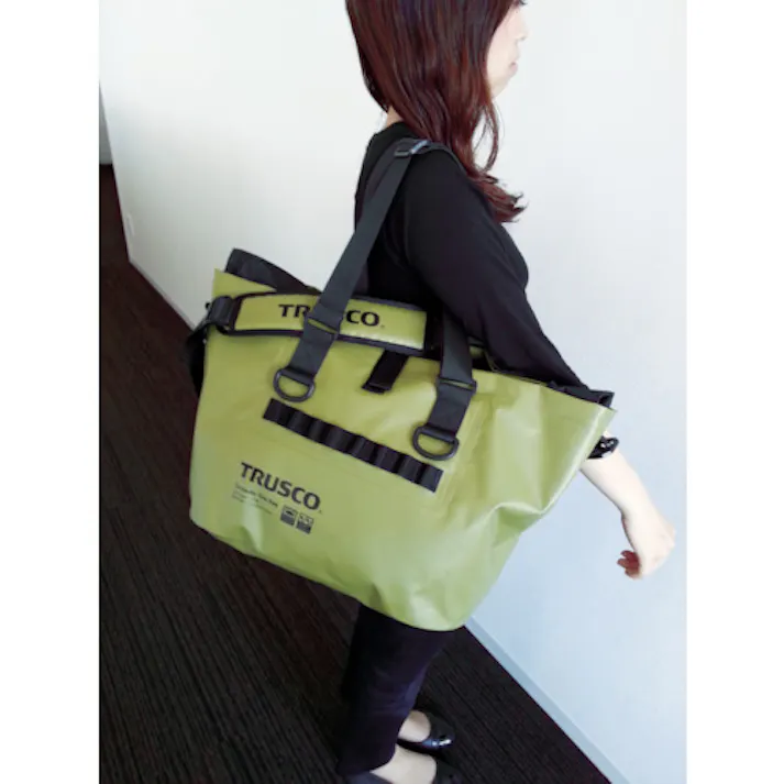 【CAINZ-DASH】トラスコ中山 防水ターポリントートバッグ Lサイズ オリーブドラブ TTBL-OD【別送品】