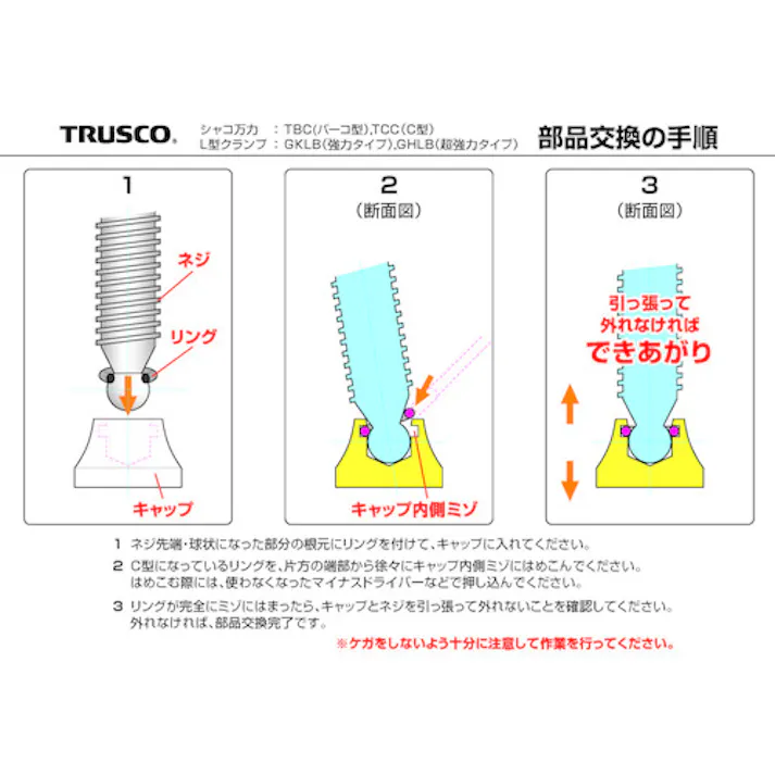 【CAINZ-DASH】トラスコ中山 B型シャコ万力150mm用 キャップ・リング TBC-150-CR【別送品】
