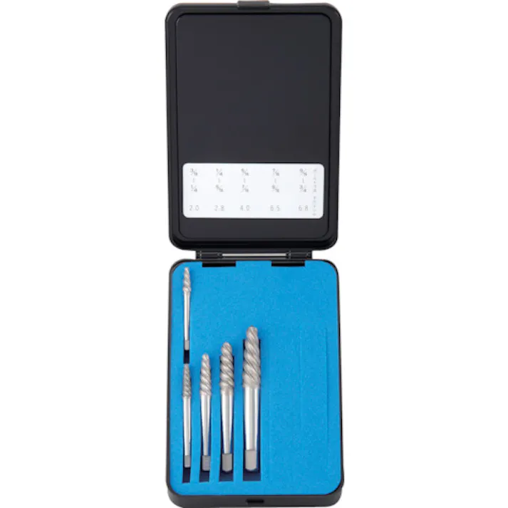 【CAINZ-DASH】トラスコ中山 エキストラクターセット ラセン型 5本組 樹脂ケース入 EXS-1815S【別送品】