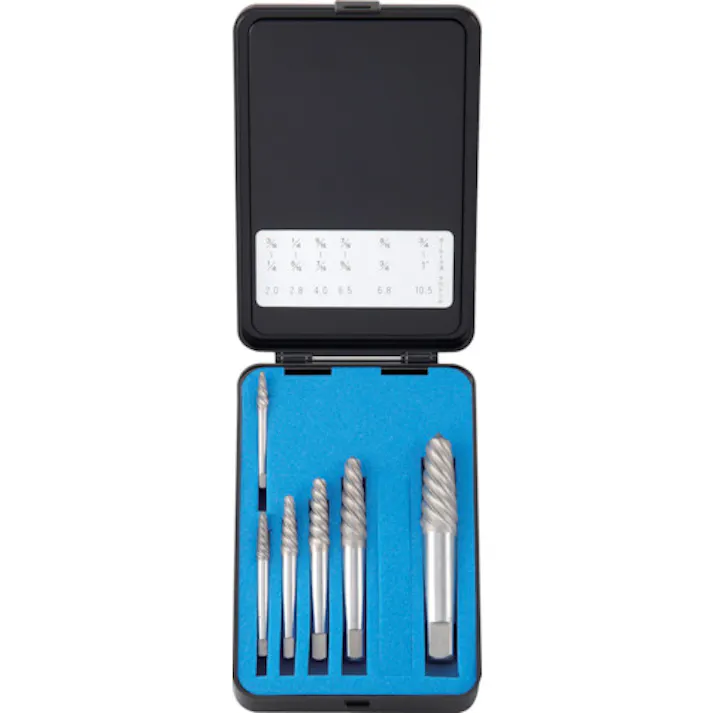 【CAINZ-DASH】トラスコ中山 エキストラクターセット ラセン型 6本組 樹脂ケース入 EXS-1816S【別送品】