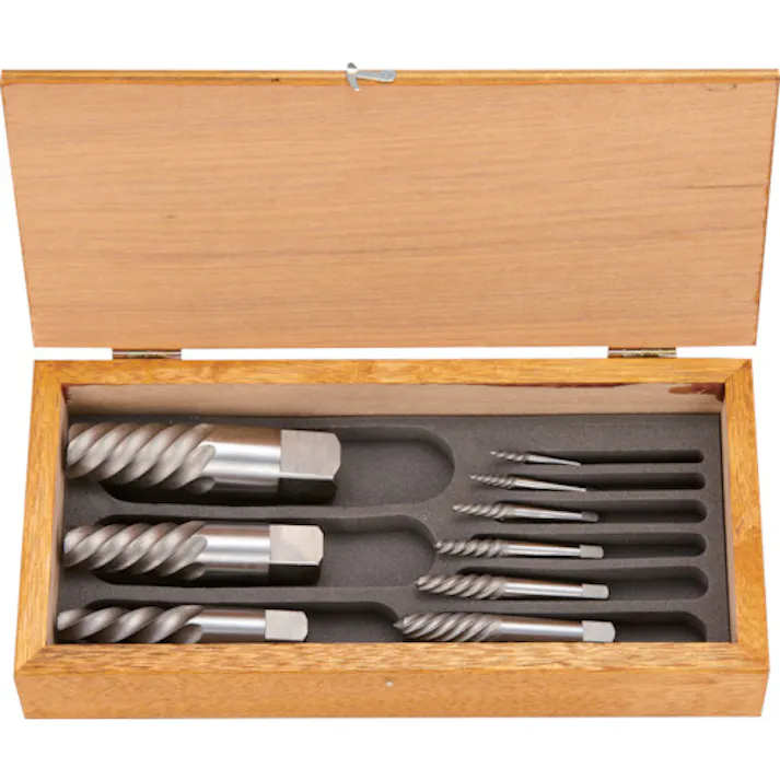 【CAINZ-DASH】トラスコ中山 エキストラクターセット ラセン型 9本組 木箱入 EXS-1825【別送品】