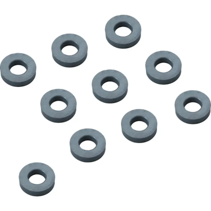 【CAINZ-DASH】トラスコ中山 まとめ買い フェライト磁石 丸形・穴あり 外径12mmX厚み4mm 10個入 TF12RA-10P【別送品】