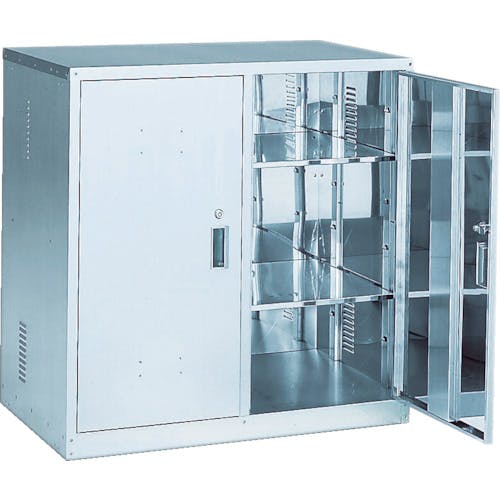 トラスコ中山 耐震薬品庫　両開型　９００Ｘ５００ＸＨ９００ TK-1HN 薬品庫（ステンレス製（ＳＵＳ３０４））