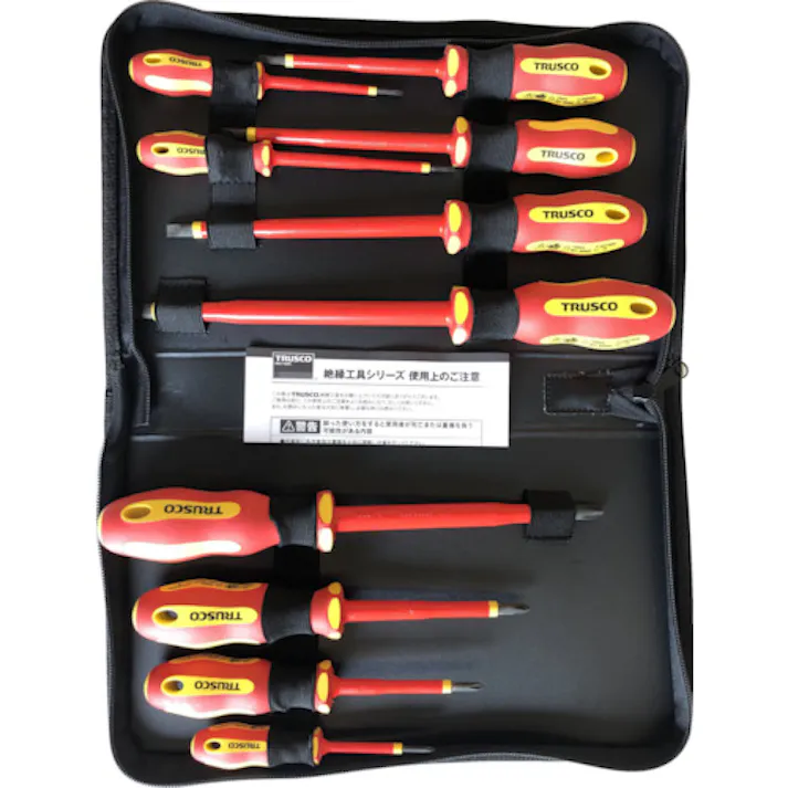 【CAINZ-DASH】トラスコ中山 絶縁ドライバー(マグネット入り)10本セット TZD-10S【別送品】
