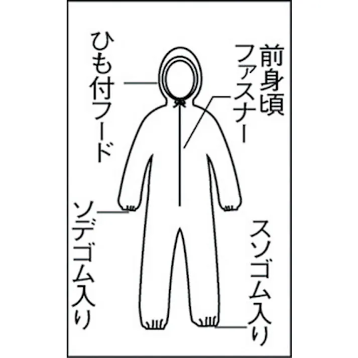 【CAINZ-DASH】トラスコ中山 不織布使い捨て保護服 Lサイズ TPC-L【別送品】