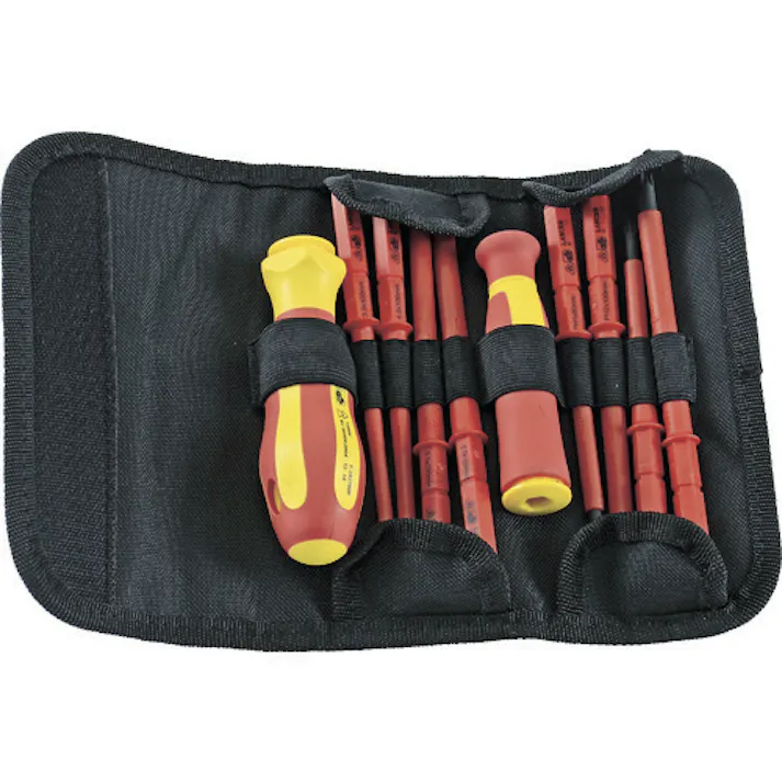 【CAINZ-DASH】トラスコ中山 絶縁差替式ドライバーセット(マグネット入り) TZDS-8S【別送品】