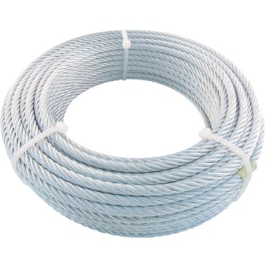 【CAINZ-DASH】トラスコ中山 ＪＩＳ規格品メッキ付ワイヤロープ　（６Ｘ１９）Φ６ｍｍＸ５０ｍ JWM-6S50【別送品】