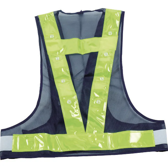【CAINZ-DASH】トラスコ中山 LED付安全ベスト ネイビー×反射材イエロー 赤色LED TFAB-01【別送品】