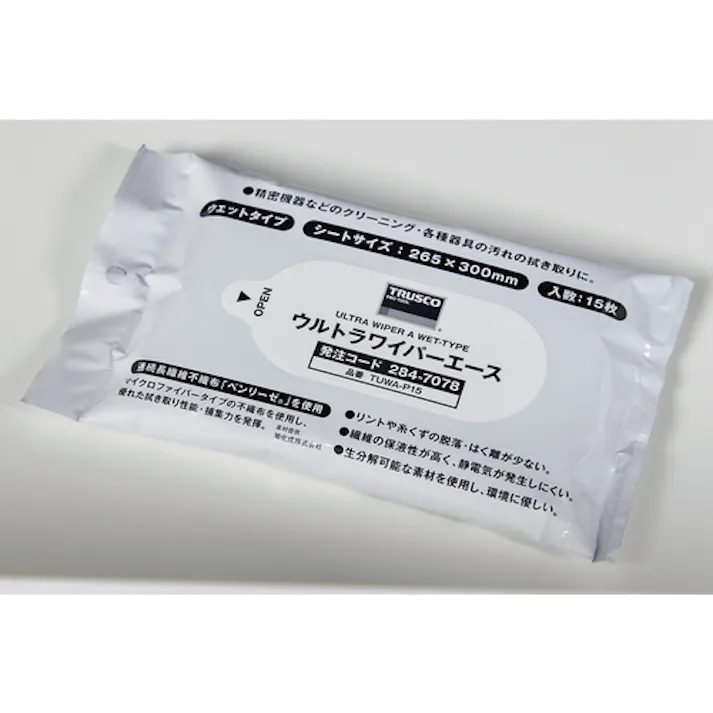 【CAINZ-DASH】トラスコ中山 ウルトラワイパーエース ウェットタイプ パウチ15枚入 TUWA-P15【別送品】