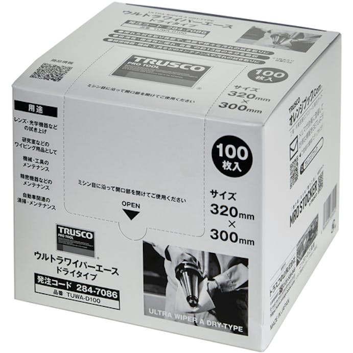 【CAINZ-DASH】トラスコ中山 ウルトラワイパーエース　ドライタイプ　１００枚入 TUWA-D100【別送品】