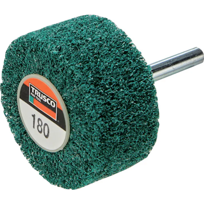【CAINZ-DASH】トラスコ中山 ナイロン軸付ホイール 外径80×厚み25×軸6 180# (5個入) UFN-825-180【別送品】