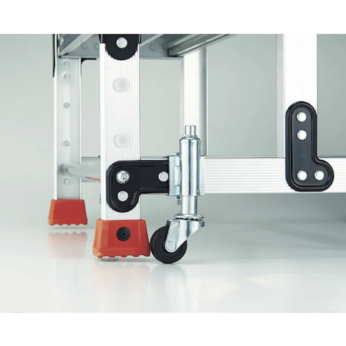 【CAINZ-DASH】トラスコ中山 1段2段用アルミ作業用踏台スプリングキャスター 4個1セット TSC-1A【別送品】