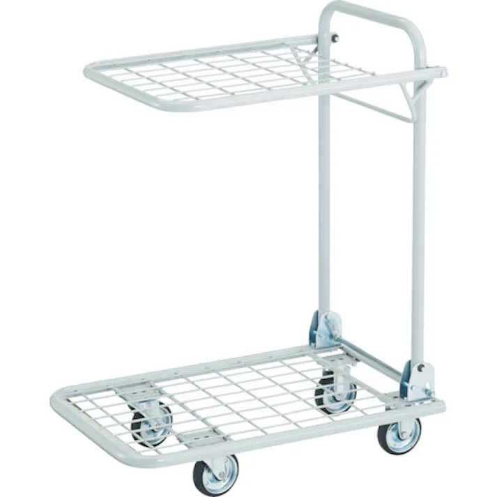 【CAINZ-DASH】トラスコ中山 軽量メッシュ台車 アミー 回転式2段型 AM-2B【別送品】