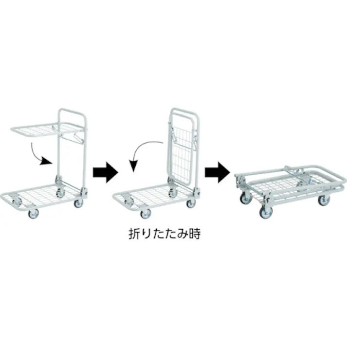【CAINZ-DASH】トラスコ中山 軽量メッシュ台車 アミー 折りたたみ式2段型 AM-2A【別送品】