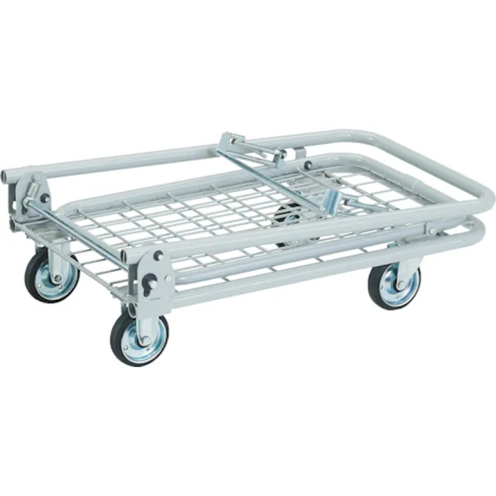 【CAINZ-DASH】トラスコ中山 軽量メッシュ台車 アミー 折りたたみ式2段型 AM-2A【別送品】