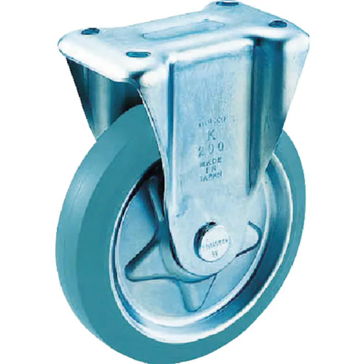【CAINZ-DASH】トラスコ中山 プレス製グレーゴムキャスター 固定 Φ200 TK-200G【別送品】